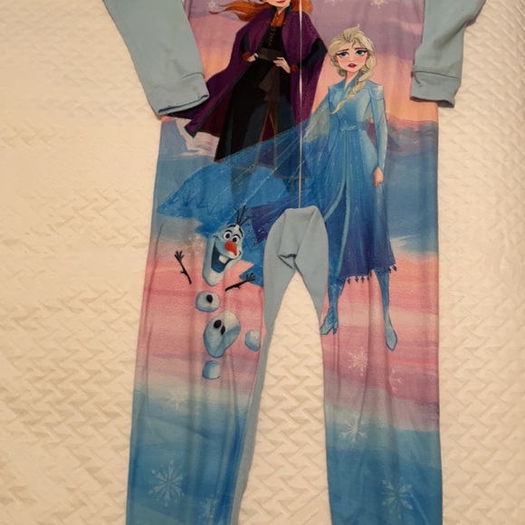 Disney Pajamas Disney Frozen Anna Elsa Onesie One Piece Fleece Zip